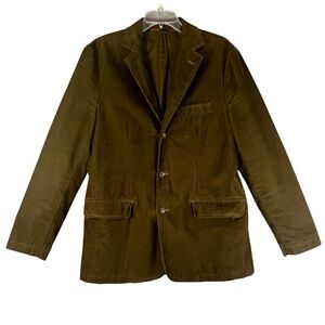 J.CREW Men's Corduroy Sports Coat Blazer 100% Cotton Green Size Medium